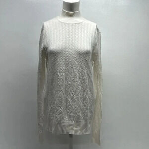 Theory Koris Knit Long Sleeve Sweater Top Blouse New NWT White Size Medium